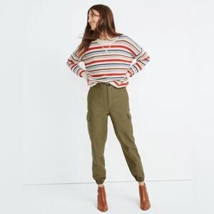 Madewell High-Rise Cargo Fatigue Pants Distant Surplus Green Utility Joggers 26